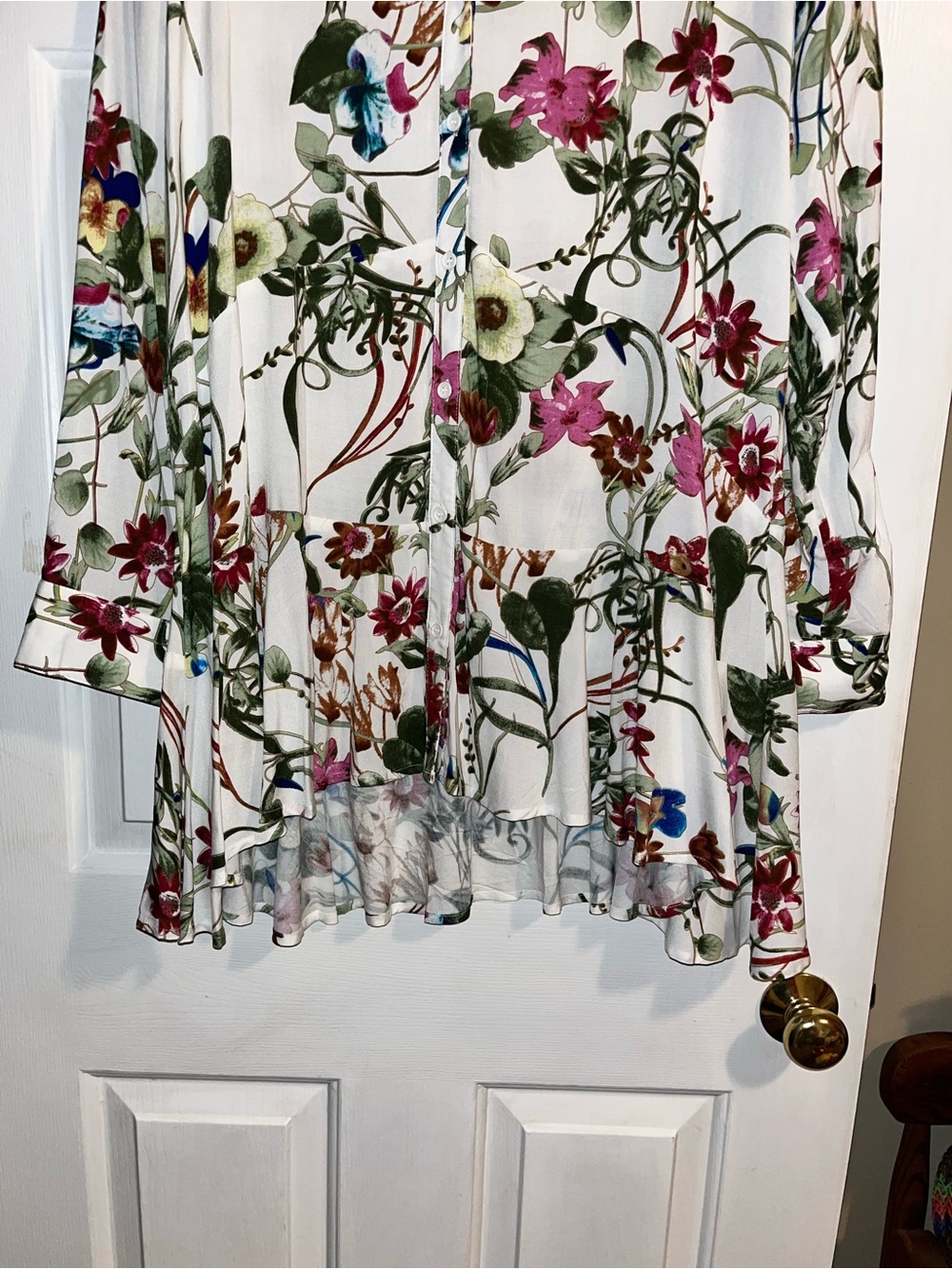 Grace Elements White Floral Print Dress with Multicolor Accents - Picture 8 of 8